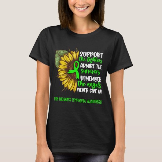 Non-Hodgkin's Lymphooma Awareness Ribbon Support T-Shirt (Vorderseite)