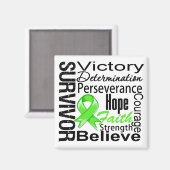 Non-Hodgkins Lymphooma Survivor Leimung Magnet (Vorderseite/Rückseite)