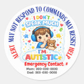 Non Verbal Im Autistic Awareness stickers (Vorderseite)