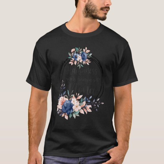 Nona Flower Happiness Is Being A Nona T-Shirt (Vorderseite)