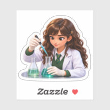 Nona Science Girl – Süßer Science-Aufkleber 