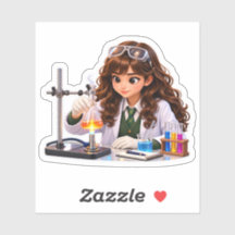 Nona Science Girl – Süßer Wissenschaftssticker 