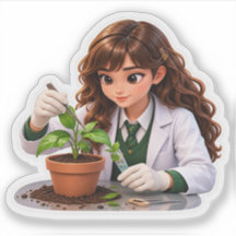 Nona Science Girl – Süßer Wissenschaftssticker 