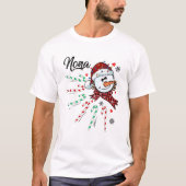Nona Snowman Candy Cane Weihnachten Weihnachten We T-Shirt (Vorderseite)