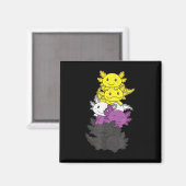 Nonbinär-Flagge Non Binary Pride LGBTQ Axolotl _1 Magnet (Vorderseite/Rückseite)