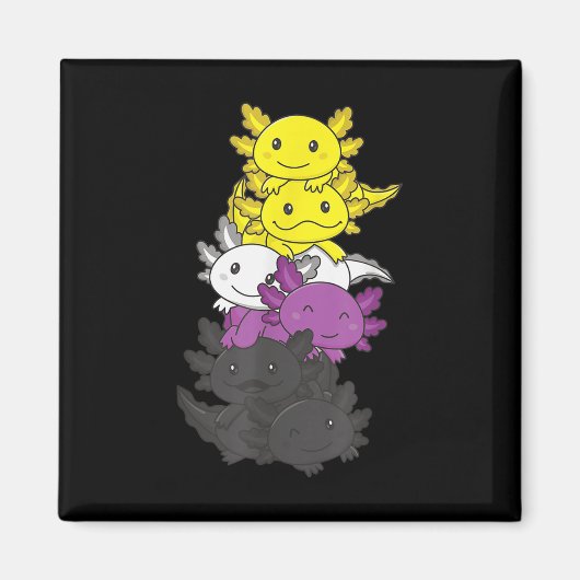 Nonbinär-Flagge Non Binary Pride LGBTQ Axolotl _1 Magnet (Vorne)