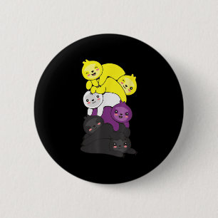 Nonbinär-Flagge Non Binary Pride LGBTQ Faultier _1 Button