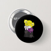 Nonbinär-Flagge Non Binary Pride LGBTQ Faultier _1 Button (Vorne & Hinten)