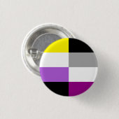 Nonbinäre asexuelle Doppelstolzflagge Button (Vorne & Hinten)