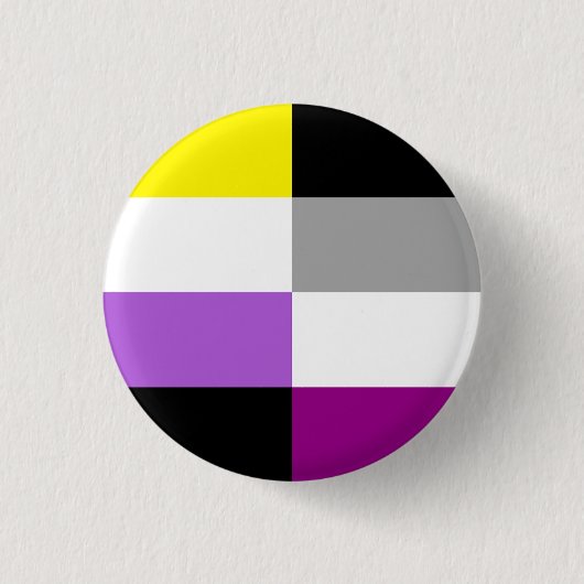 Nonbinäre asexuelle Doppelstolzflagge Button (Vorderseite)