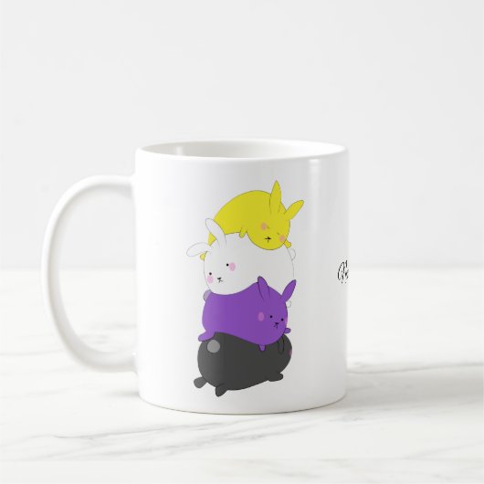 Nonbinäre Bunny Rabbit Kaffeetasse (Links)