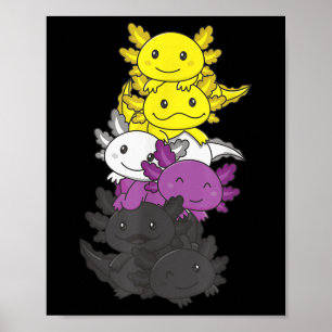 Nonbinäre Flagge Nicht-binärer Stolz Lgbtq Axolotl Poster