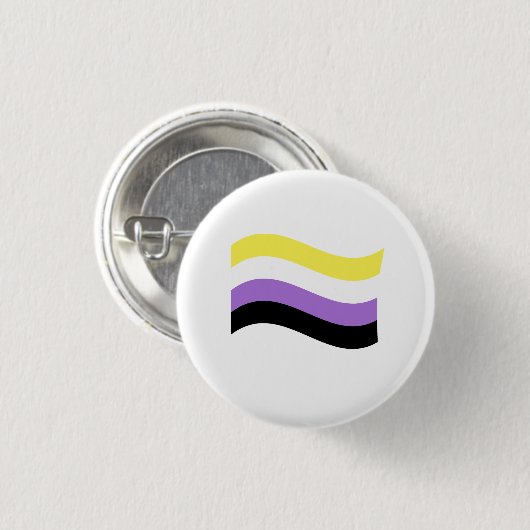 NonBinäre Flagge Schwenkend Button (Vorne & Hinten)
