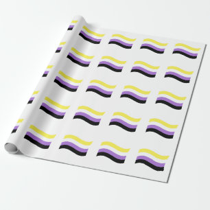 NonBinäre Flagge Schwenkend Geschenkpapier