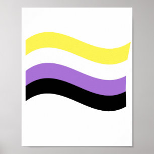 NonBinäre Flagge Schwenkend Poster