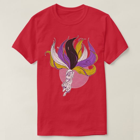 Nonbinärer Pride Kitsune T-Shirt (Design vorne)