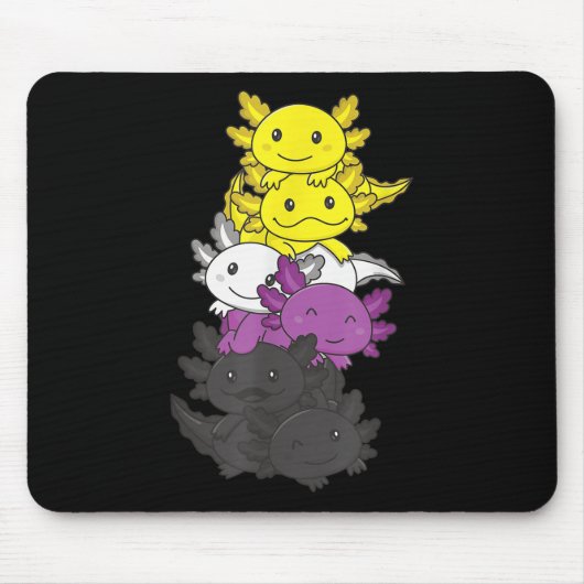 Nonbinäres Flagge Non Binary Stolz Lgbtq Axolotl _ Mousepad (Vorne)