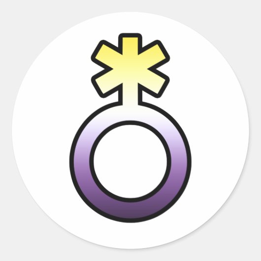 Nonbinäres Symbol Runder Aufkleber (Vorderseite)