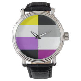 Nonbinary Asexual Dual Pride Flag Armbanduhr