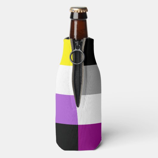 Nonbinary Asexual Dual Pride Flag Flaschenkühler (Flasche Rückseite)