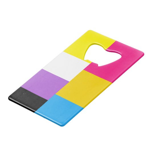 Nonbinary Asexual Dual Pride Flag Geldbeutel Flaschenöffner (Rückseite Schrägansicht)