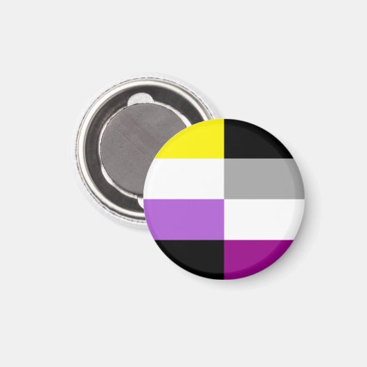 Nonbinary Asexual Dual Pride Flag Magnet (Vorderseite/Rückseite)