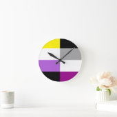Nonbinary Asexual Dual Pride Flag Runde Wanduhr (Zuhause)