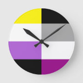 Nonbinary Asexual Dual Pride Flag Runde Wanduhr (Vorderseite)