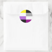Nonbinary Asexual Dual Pride Flag Runder Aufkleber (Tasche)