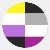 Nonbinary Asexual Dual Pride Flag Runder Aufkleber (Vorderseite)
