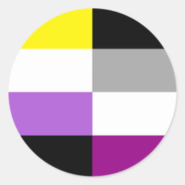 Nonbinary Asexual Dual Pride Flag Runder Aufkleber