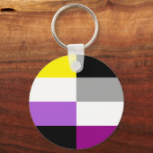 Nonbinary Asexual Dual Pride Flag Schlüsselanhänger (Rückseite)