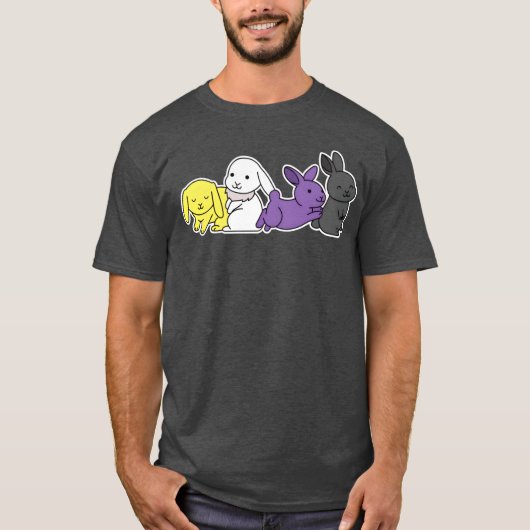 Nonbinary Flag Bunny Design for proud Enbys friend T-Shirt (Vorderseite)