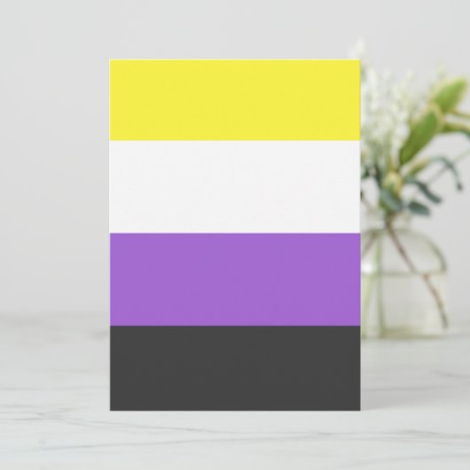 NonBinary Flag Einladung (Stehend Vorderseite)