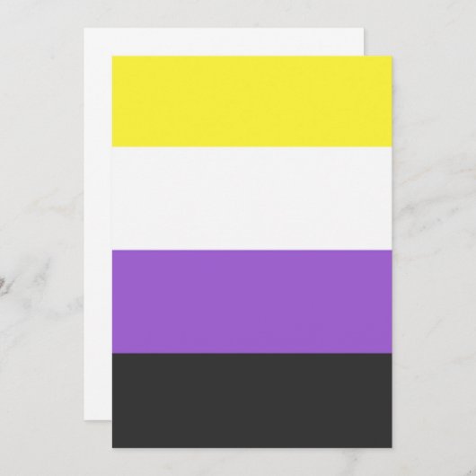 NonBinary Flag Einladung (Vorne/Hinten)