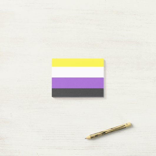 NonBinary Flag Post-it Klebezettel (Auf Schreibtisch)