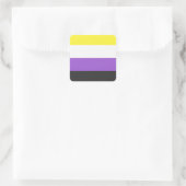 NonBinary Flag Quadratischer Aufkleber (Tasche)