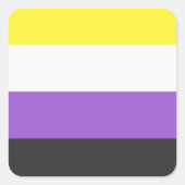 NonBinary Flag Quadratischer Aufkleber (Vorderseite)