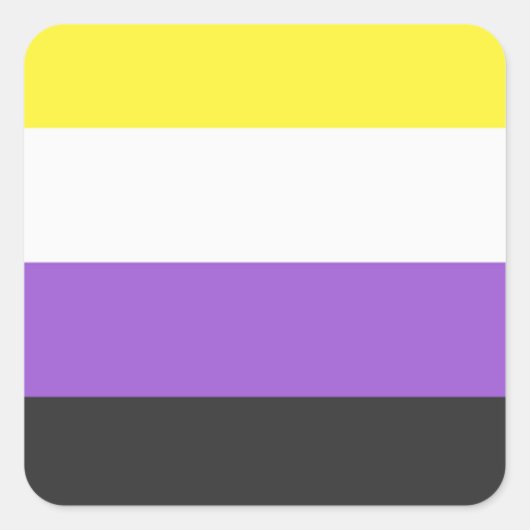 NonBinary Flag Quadratischer Aufkleber (Vorderseite)
