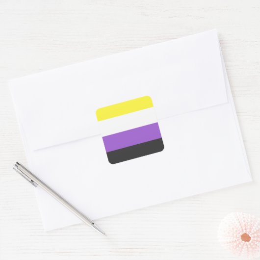 NonBinary Flag Quadratischer Aufkleber (Umschlag)