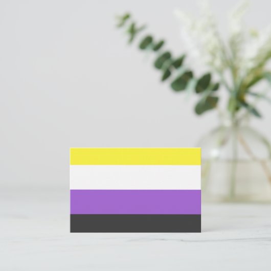 NonBinary Flag Visitenkarte (Stehend Vorderseite)