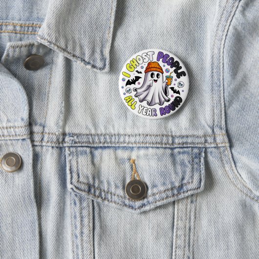Nonbinary Funny Halloween - Ich Ghost People Button (Beispiel)