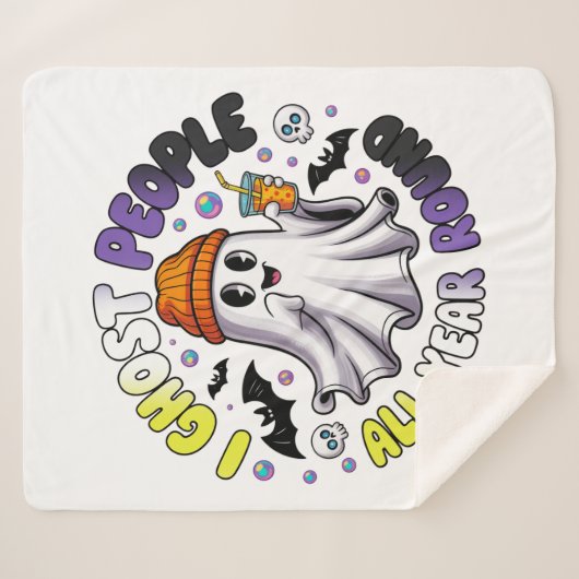 Nonbinary Funny Halloween - Ich Ghost People Sherpadecke (Vorderseite (Horizontal))