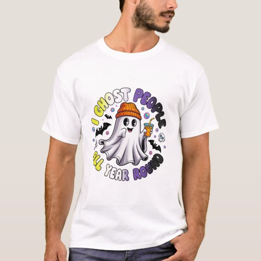 Nonbinary Funny Halloween - Ich Ghost People T-Shirt (Vorderseite)