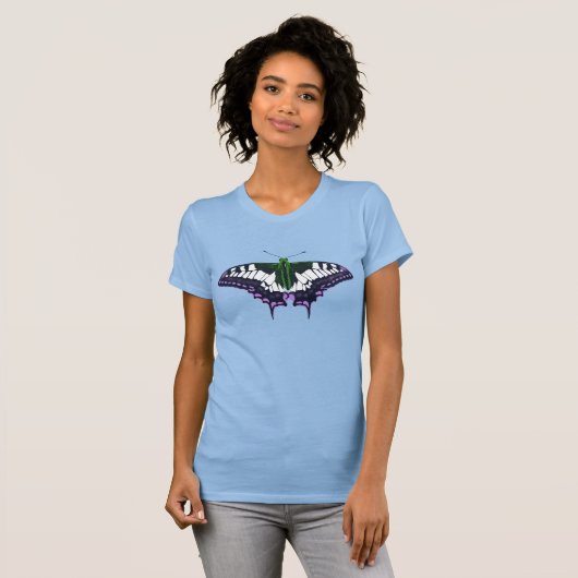 Nonbinary Genderqueer Pride Swallowtail Butterfly T-Shirt (Vorne ganz)