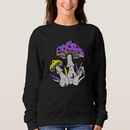 Nonbinary Mushroom LGBTQ Enby Pride NB LGBTQ LGBT Sweatshirt (Vorderseite)
