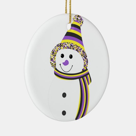 Nonbinary NB Pride Snowman Snowperson Keramik Ornament (Rechts)