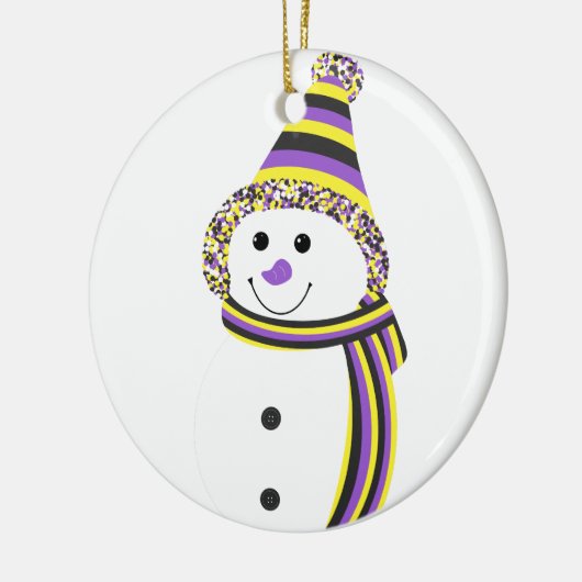 Nonbinary NB Pride Snowman Snowperson Keramik Ornament (Links)