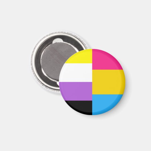Nonbinary Pansexual Dual Pride Flag Magnet (Vorderseite/Rückseite)