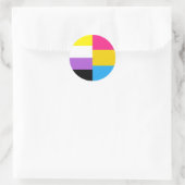 Nonbinary Pansexual Dual Pride Flag Runder Aufkleber (Tasche)